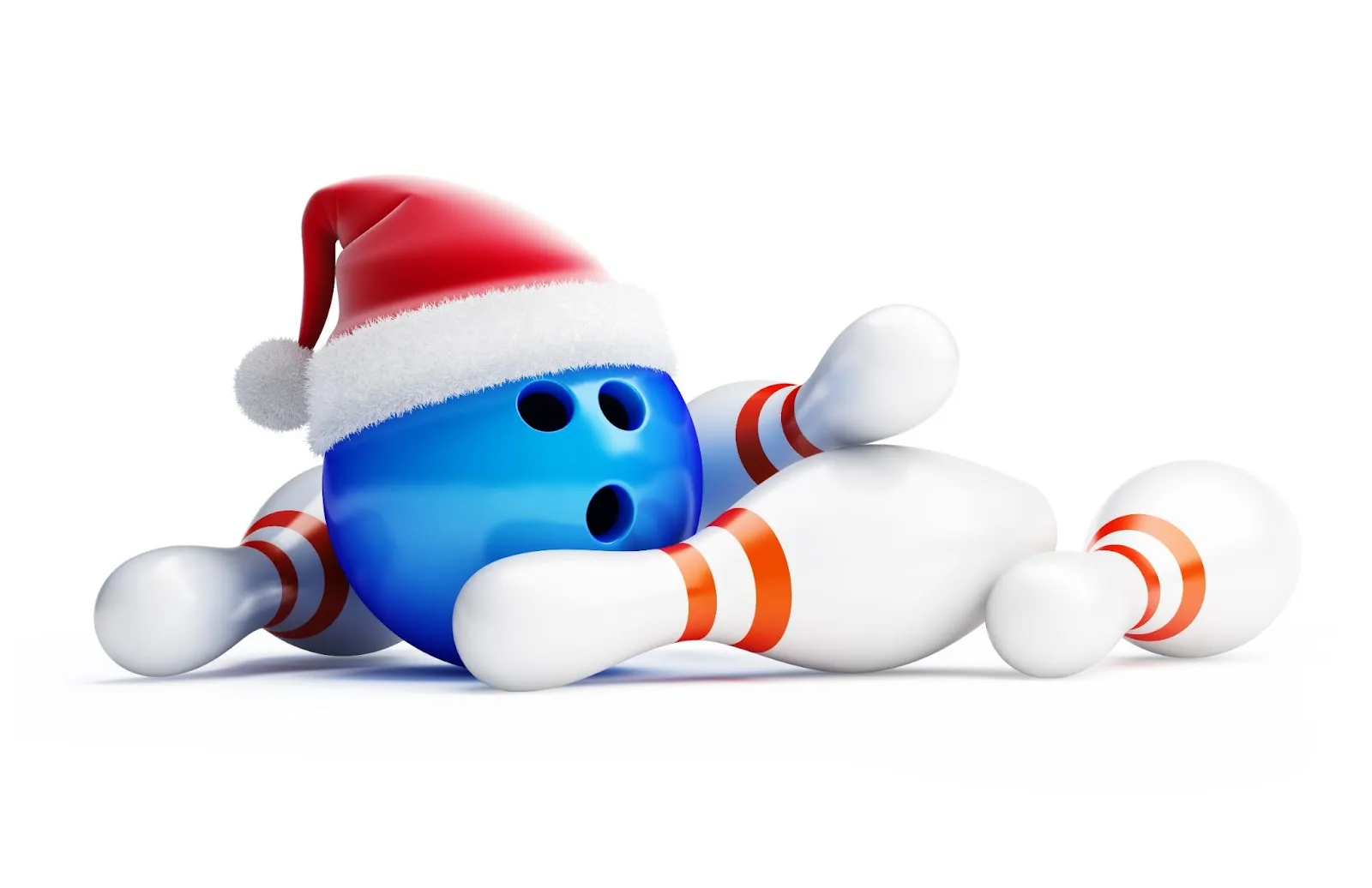 Santa hat-adorned bowling ball, adding a touch of Christmas spirit to your game.