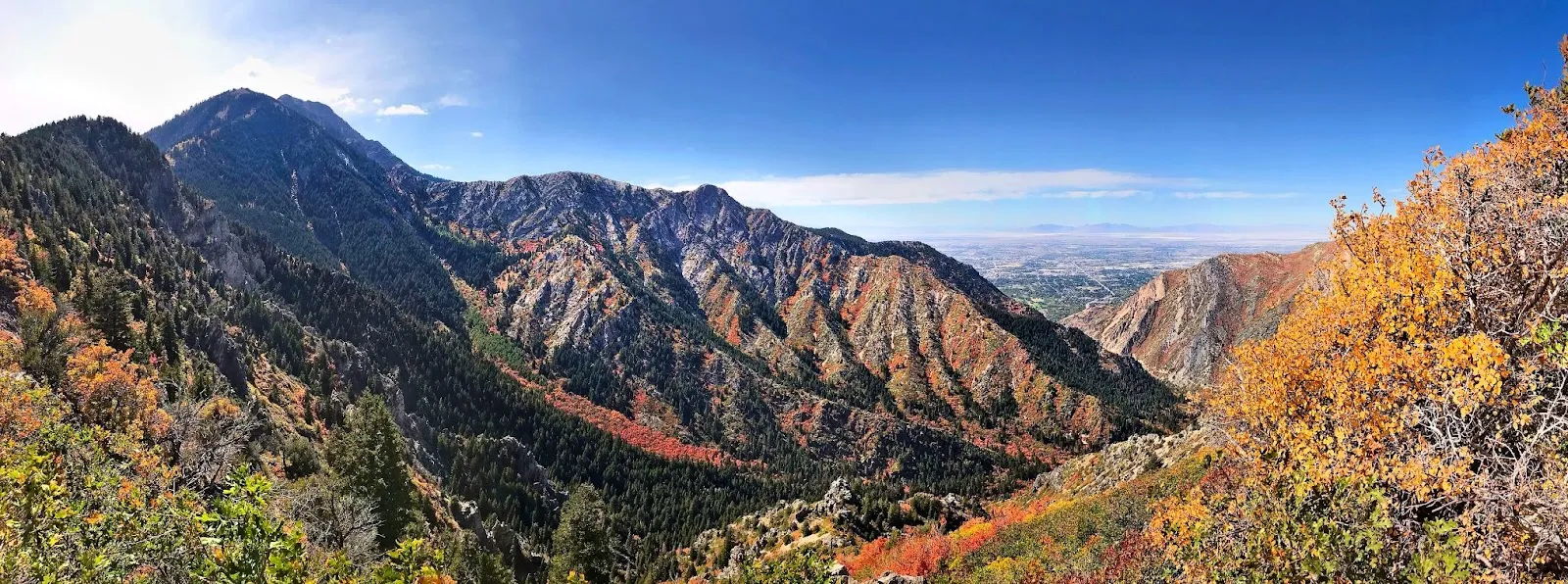 Scenic fall view from mountain top, family fun at Skinny Dogz in Ogden, family activities.